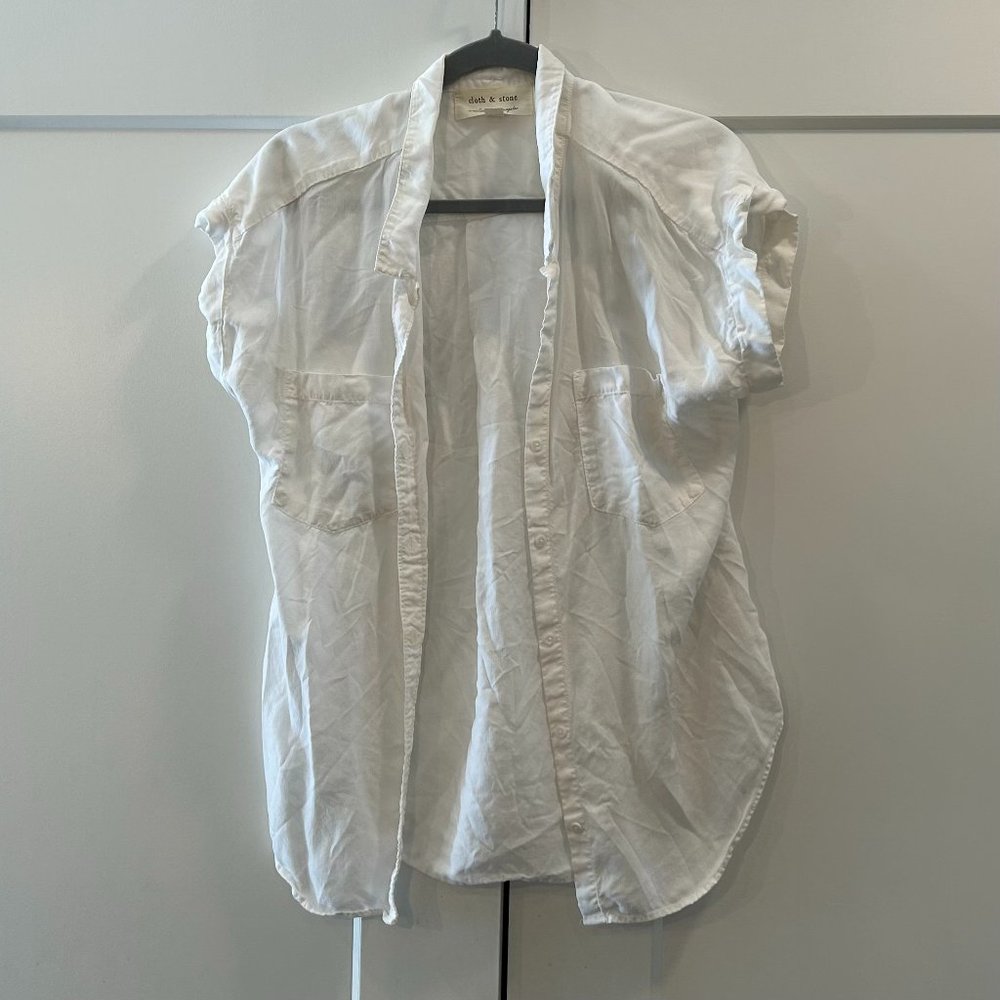 Cloth and Stone White Blouse Medium